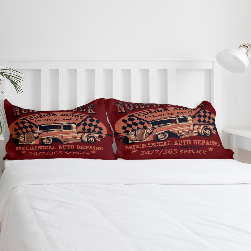 Old Truck Abstract Poster Vintage Bedding Set 3pcs Duvet Cover Pillowcase Kids Adult Quilt Cover Double Bed Set Home Textile