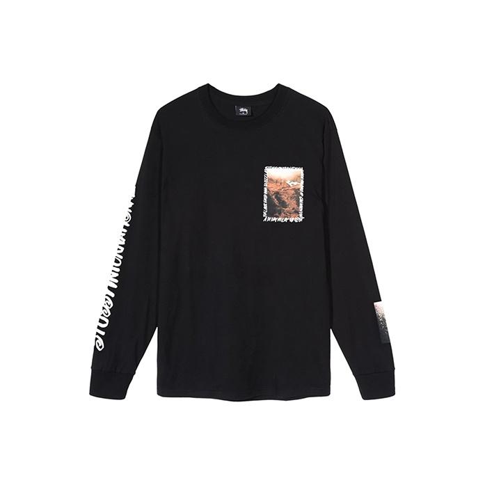 Stussy Classic Poster Font Long Sleeve American Vintage T-Shirt Unisex T-Shirt 1994492-BLACK