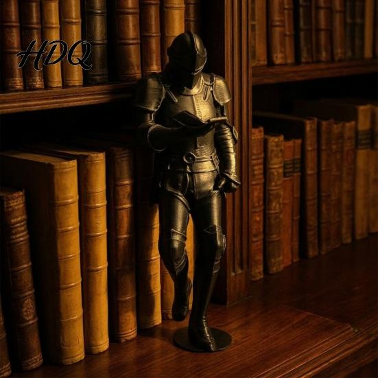Unique Gifts for Book Lovers Medieval Knight Bookshelf Decor Armored Statue Gothic Library Figurine Desktop Lovers Fantasy Home & Office Ornament,