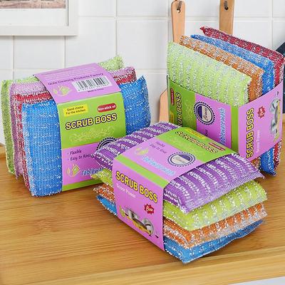 Stahldraht Schwamm Wischtücher Wiederverwendbares Doppelseitiges Reinigungstuch Antihaft Öl Pinsel Küchenspültuch Lappen Handtücher Scheuerschwamm