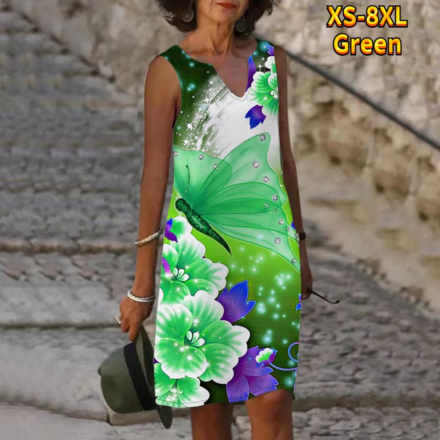 Женское летнее ярко-красное платье с v-образным вырезом и цветочным принтом Феникса — фото 4