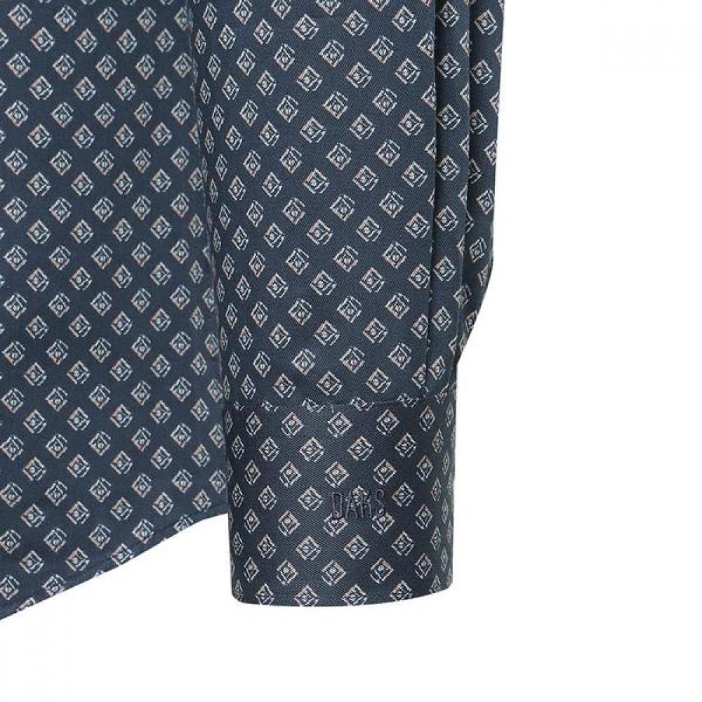 Daks Men S Geometric Pattern Contemporary Fit Long Sleeve Shirt dma1Shdl281n1