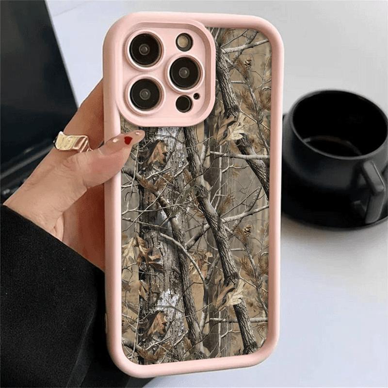 Forest Tree Pattern Camouflage Pattern Phone Case Suitable for iPhone 17 16 15 14 13 12 11 Pro/Max/Plus Anti Drop and Anti Shock