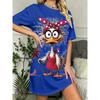 Women'S Fun Sleep Round Neck Nightgown, 'Let Me Sleep' Letter Polka Dot Printed Loose T-Shirt