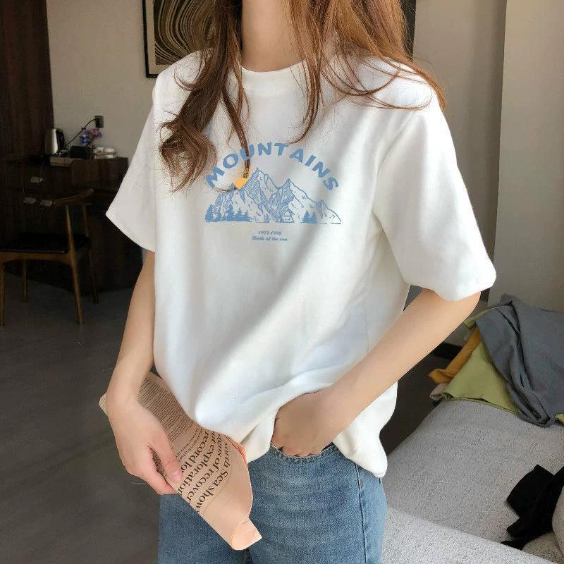 

Summer Loose Women s T-Shirt High Quality O Neck Letter Pattern Short Sleeve Women s Business Wear Short Sleeve T-Shirt CCXX186 XXXL
