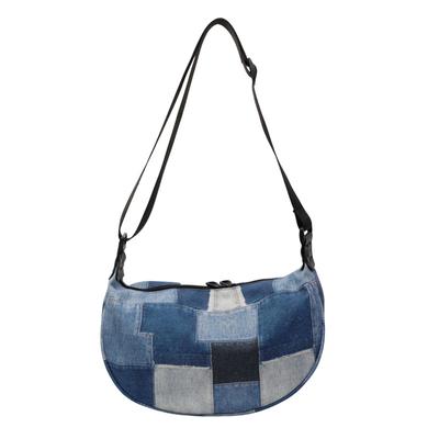 Nová ležérna džínsová taška módna všestranná károvaná veľkokapacitná taška cez rameno dámska trendy cool cestovná personalizovaná messenger taška