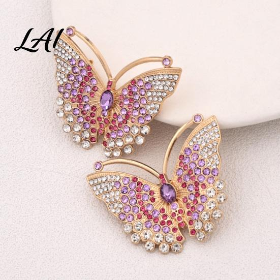 Butterfly Lapel Pin Rhinestone Brooch for Women Vintage Insect Pin Jackets Decorative Accessory Clothes Scarf Shawl Dress Bag Women