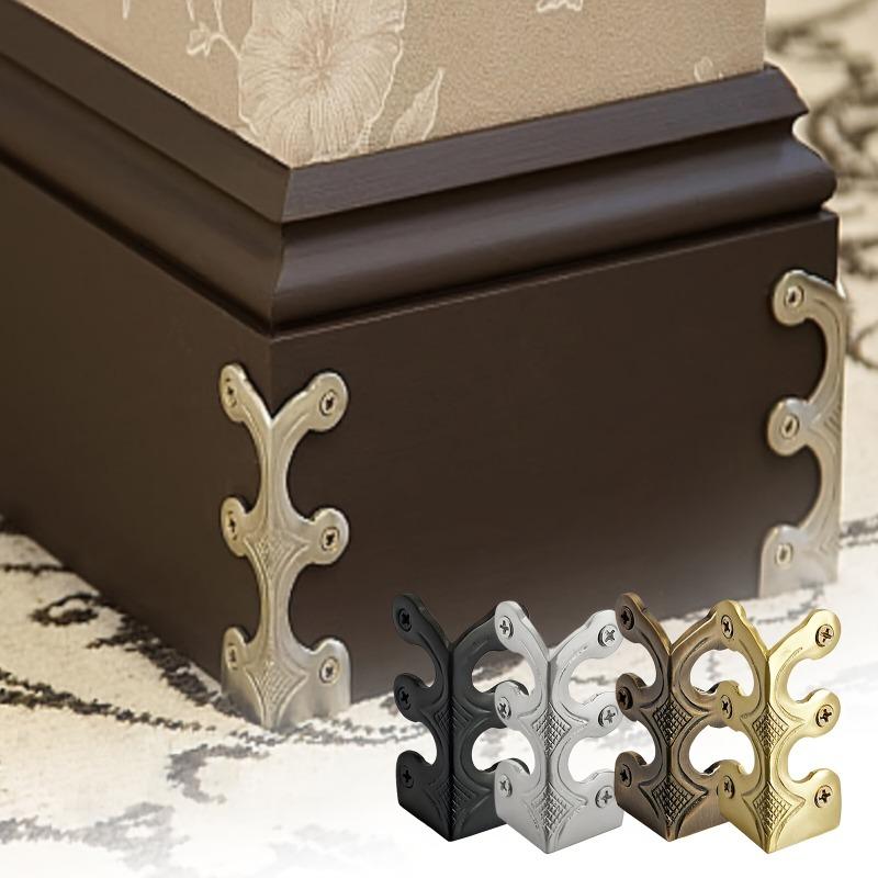 5Pcs Metal Corner Guards, Solid Brass Double-Sided Bumpers, Home Baseboard Angle Protectors, Pure Color Brass Skating Corners