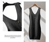 European Size Spring/Autumn Cross-Stitched Knitted Wool Vest Dress for Women