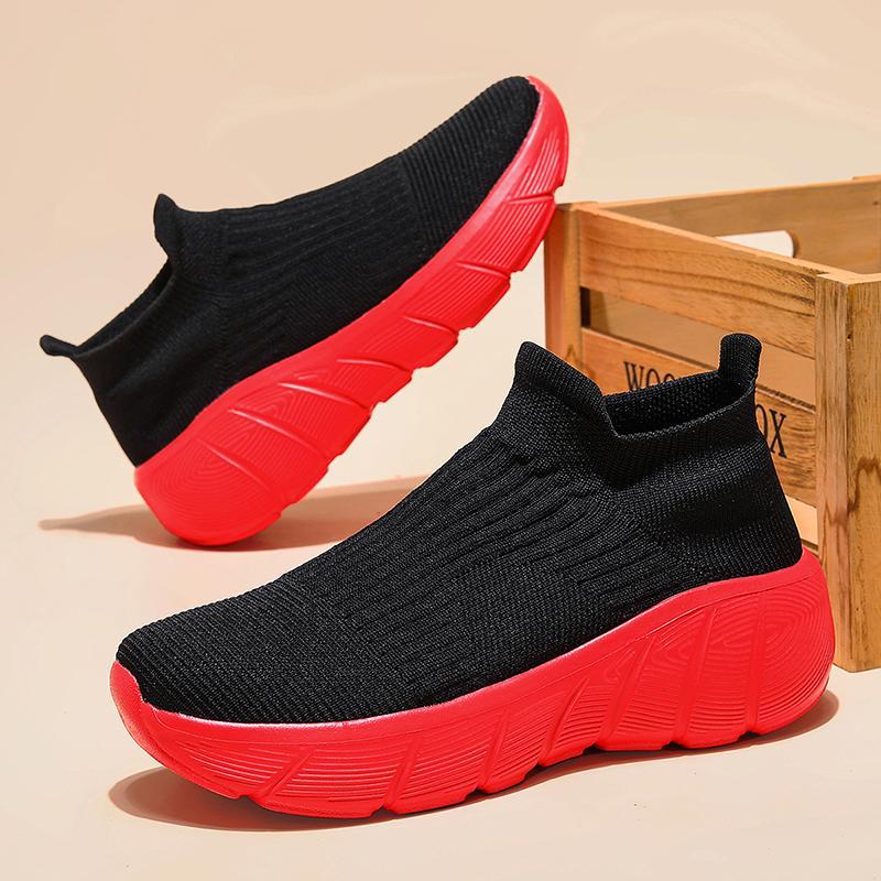 New socks shoes men's and women's casual couple shoes platform student fashion versatile fly-woven sports shoes men's