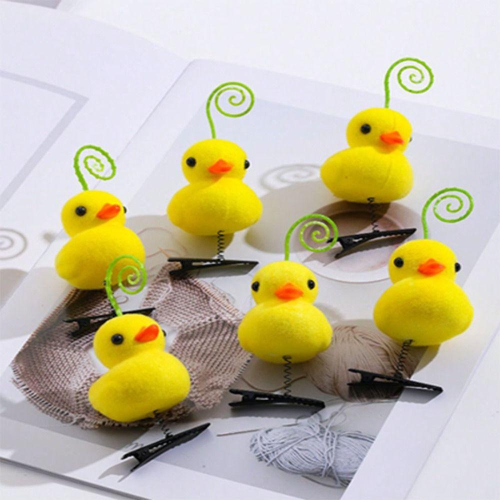 6pcs Cartoon Spring Hair Clip Four Leaf Clover Duckbill Clip Fashion Headdress  Women Girl