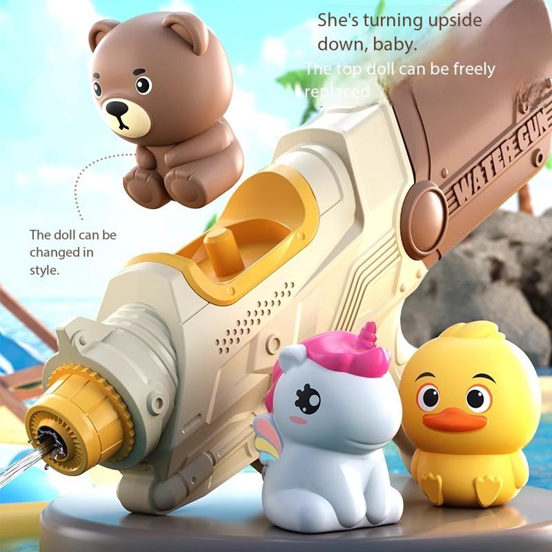 Summer Single Double Nozzle Water Gun, Large Capacity Cartoon Unicorn Duck Water Gun, Outdoor Beach Water Play Toy