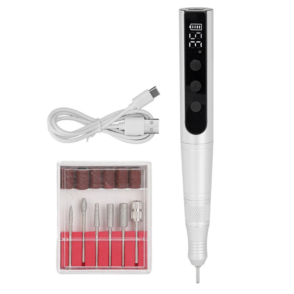 Electric Nail Grinder Kit Nail Polisher 35000rpm Portable Rechargeable Manicures Pedicures Nail Polish Pen