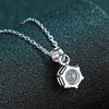 Korean Classic Large Zircon Six-Prong Pendant Necklace
