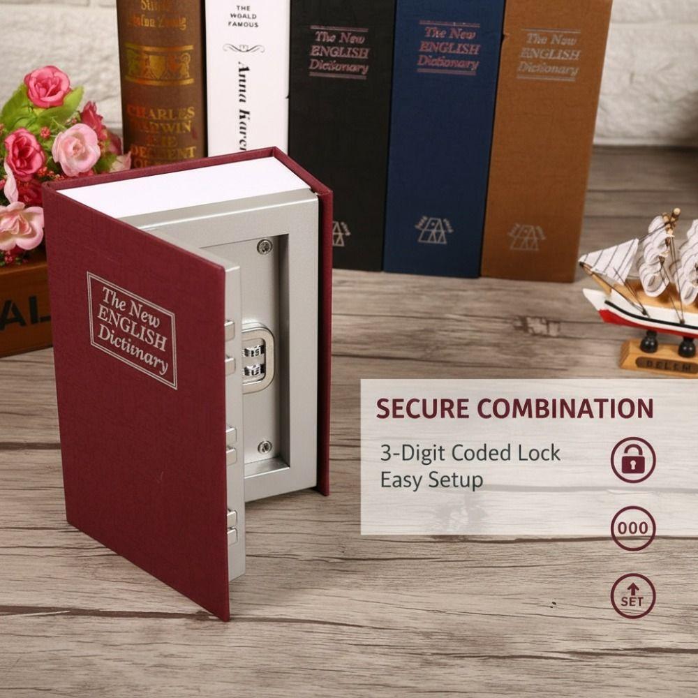 Metal Security Lock Dictionary Combination Lock Security Dictionary Box Book Safe  Home Security