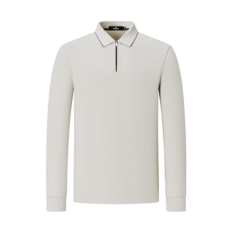 SEPTWOLVES Men's Jacquard Long-Sleeve Polo Shirt