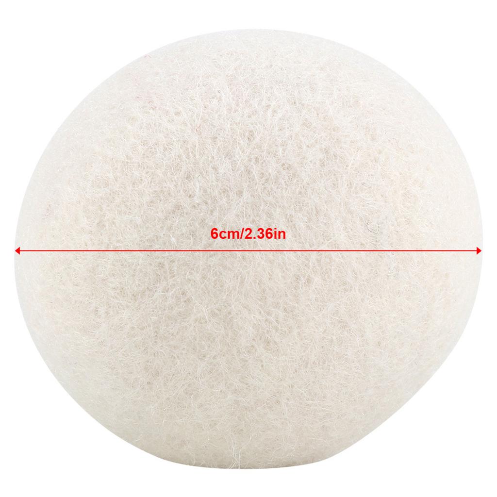 Balls of Natural Wool, Reduce Static Electricity and Drying Time, Eco-Friendly, Diameter 6 Cm, Set of 6 Pieces, Made of Wool Fibre, Non-Toxic,