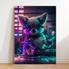 Punk Neonlicht Zukunft Tiere Katze Hund Löwe Panda Pferd Poster Nordische Wandkunst Druck Leinwand Malerei Bilder Wohnzimmer Dekor