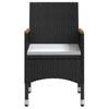 5 Piece Outdoor Dining Set with Cushions Black