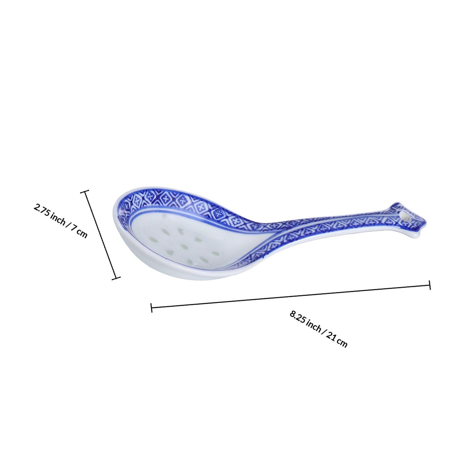 

High Quality Ceramic Soup Spoon Traditional Chinese Design Handcrafted Blue and White Pattern for Soup Serving Stirring белый