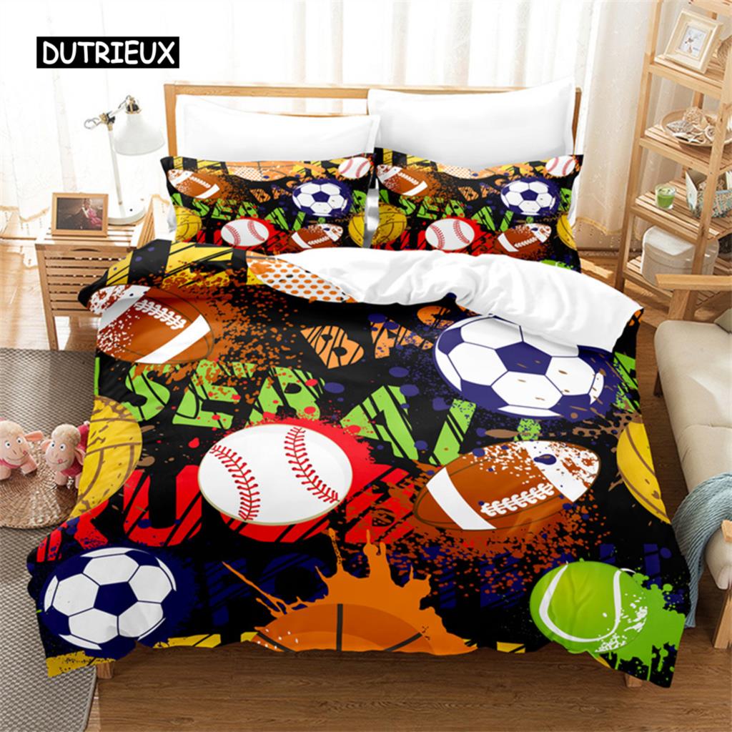 Set de lenjerie de pat pentru fotbal, sport competitiv, pentru băiat