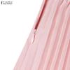 ZANZEA Women Elegant Casual V-Neck Solid Color Sleeveless Dress