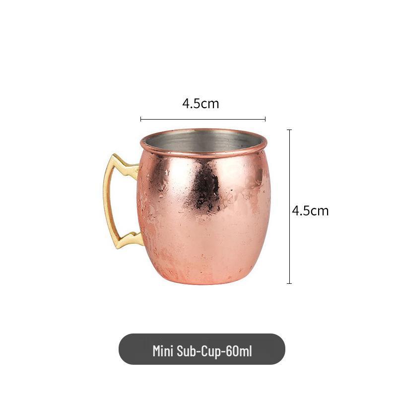 Kupferbeschichteter Moscow Mule Becher, 304 Edelstahl, Gehämmertes Design, Wein- & Cocktailglas