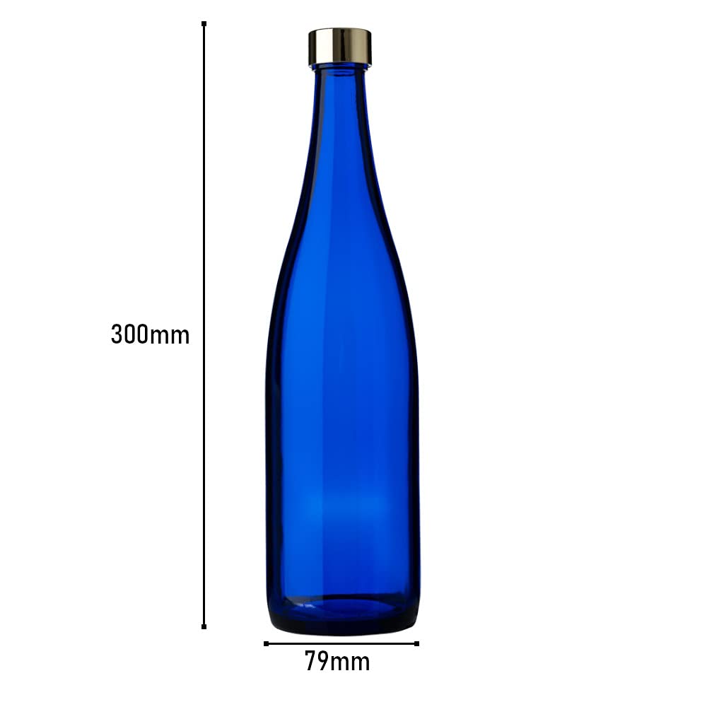 Blue Glass Water Bottle, 720ml, Set of 2, Storage and Refill Containers, Made In Japan, Blue Bottle GLASS BOTTLE SA720PGCB2