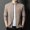 Men's 100% Pure Wool Zipper Stand Collar Cardigan