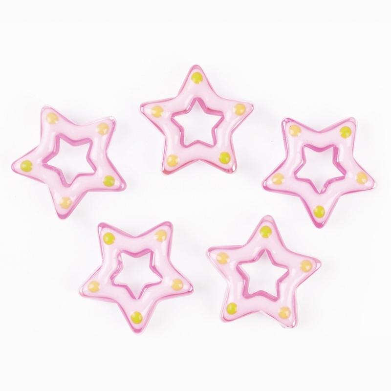 10Pcs Luminous Five-Pointed Star Friendship Necklace Making Beads Acrylic Beading Material Jewelry Accessories for Women
