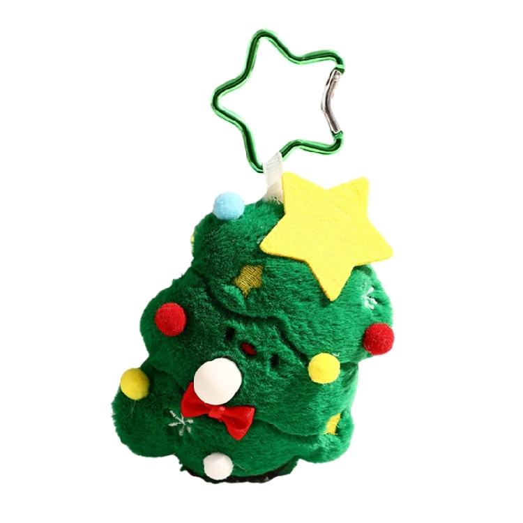 Lovely Santa Soft Plush Cartoon Christmas Tree Keychain for Bags and Keys Keyring Adorable Charm Birthday Gifts