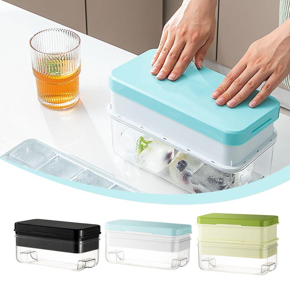 Portable Bar Gadget Ice Cube Tray Press Design Silicone Material Ice Maker Mould 8Grids Ice Mold Box Kitchen Accessories