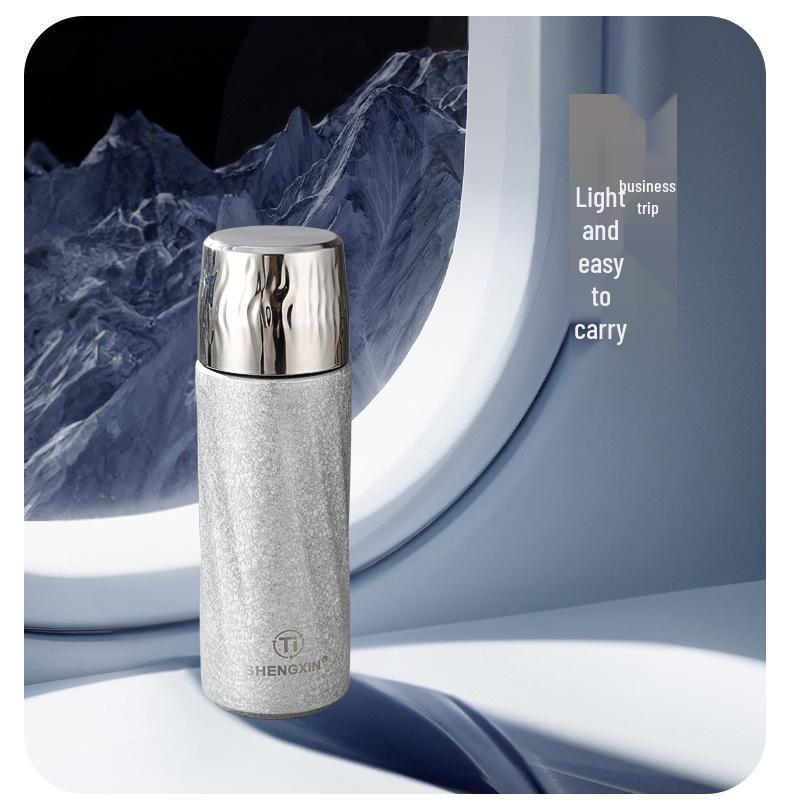 Titanium-Plated Dual-Layer Vacuum Insulated Cup with Dual-Use Lid and Tea Separator - Ideal Business Gift Set
