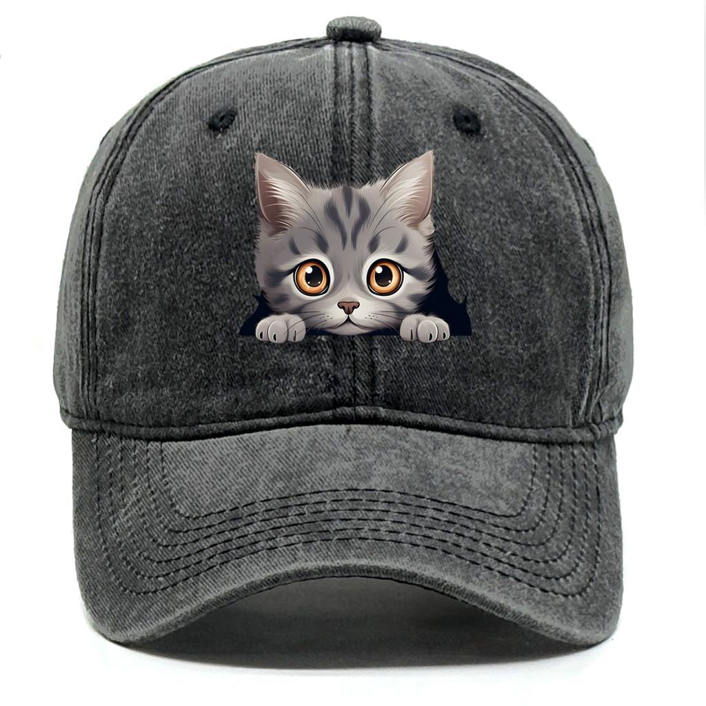 Cute Cat Print Snapback Sun Hat Cat Avatar Woman's Cap Cozy Adjustable Strap Baseball Hat Perfect For Outdoor Accessory