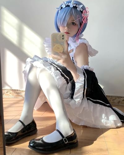 ReZero Starting Life Another World Cosplay Wig Rem Ram Emilia Natsuki Subaru Maid Outfit Costume Adult