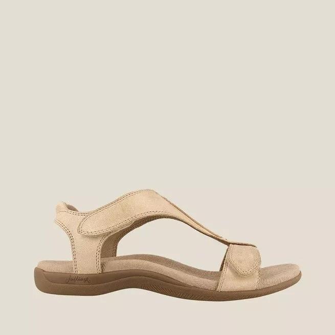Sandals women's summer European and American flat arch massage Velcro word casual beach sandals