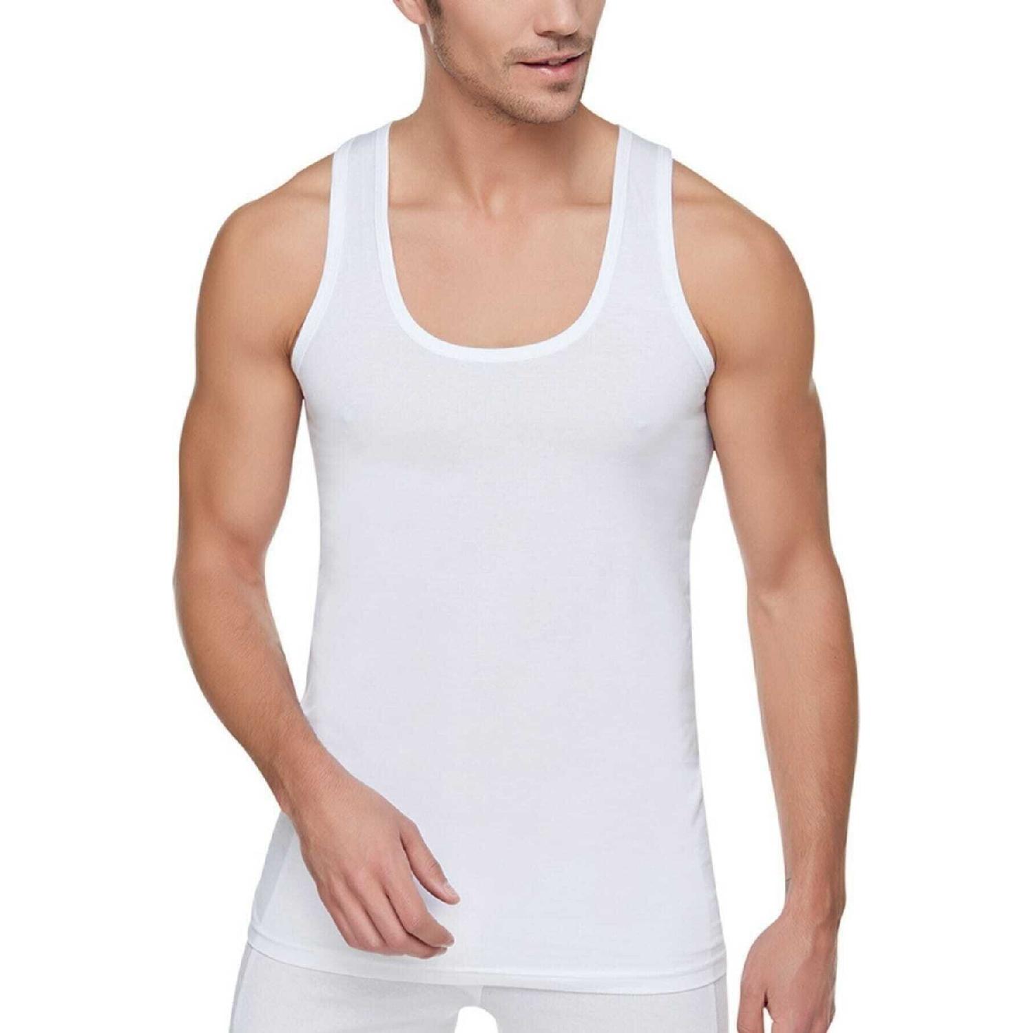 

Мужская белая хлопковая майка из 3 комплектов