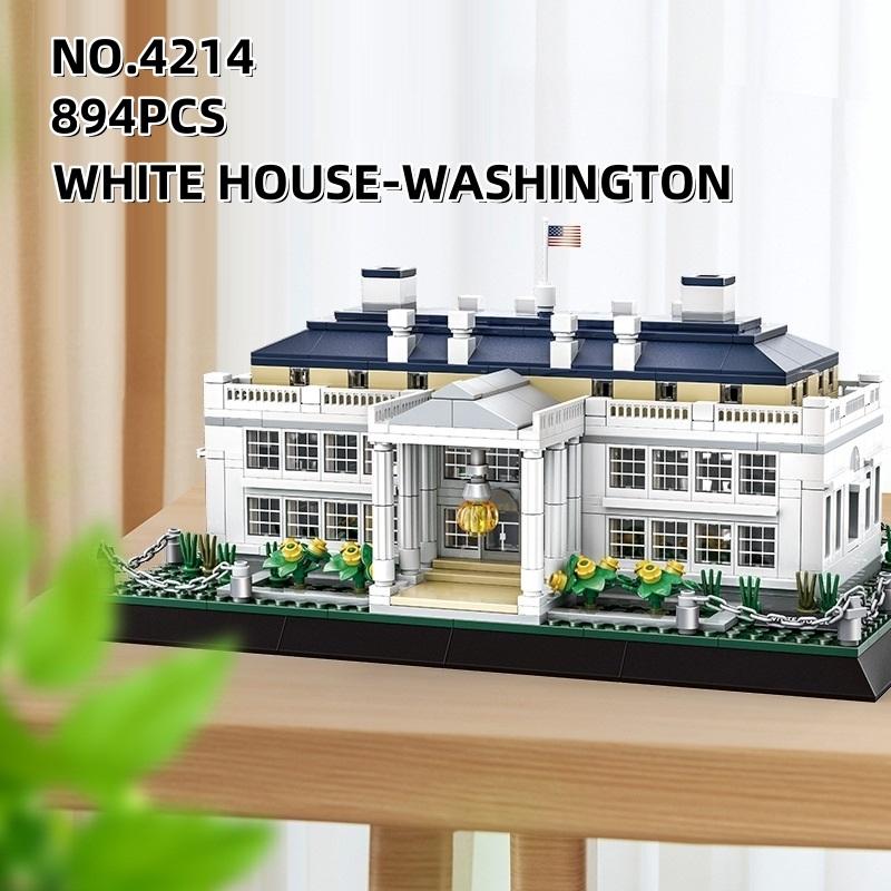 Non-Toxic 894Pcs City Architecture The White House Model Building Blocks Assemble Bricks Birthday Gifts For Kids Small Particle Toys