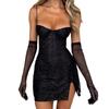 2024 Autumn/Winter Women's Sexy Slimming Sling Dress with Gloves