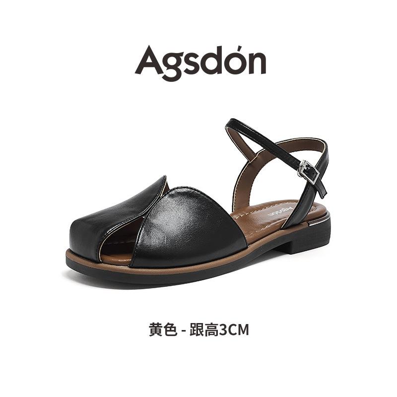 Augustine Bag Head Sandals Women's 2025 New Summer Flat Bottom Not Tired Feet Fashion Roman Cool Slippers with Skirt