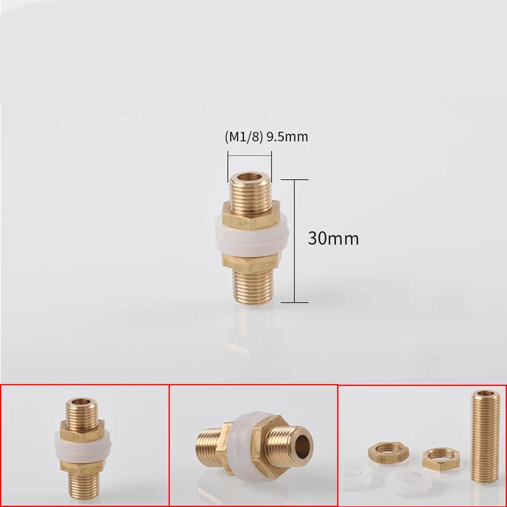 1/8" 1/4" 3/8" 1/2" 3/4" BSPP Male Full Thread Barrel Nipple Bulkhead Brass Connector Water Tank Fitting