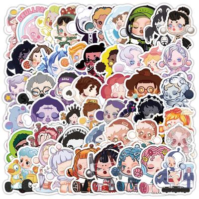 50 Cute Wind Bubble Matte Graffiti Stickers Water Cup Computer Waterproof Decorative Stickers Children's Cute Stickers
