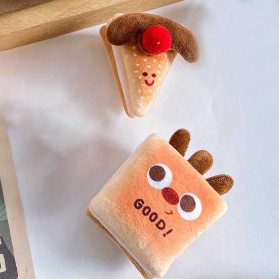 Plush Cartoon Food Refrigerator Magnet Stuffed Bread Pizza Sandwich Milk Tea Cookies Fridge Magnet Home Office Decorative Accessories