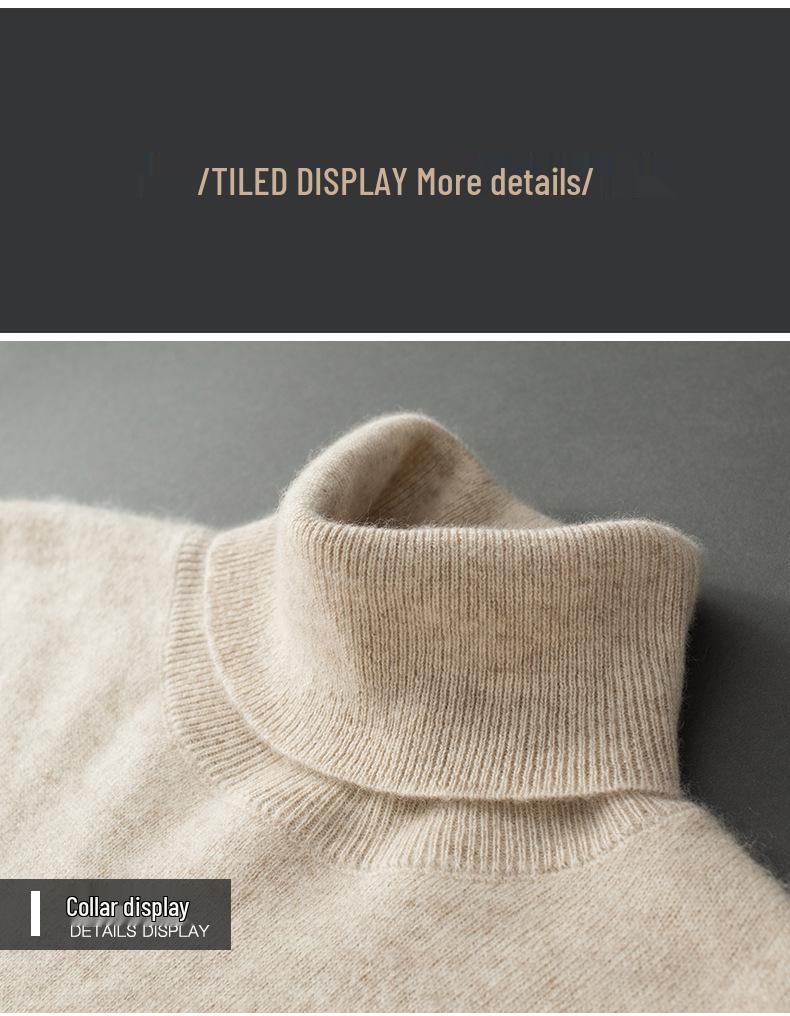 Men's Business Casual High Turtleneck Pure Cashmere Sweater