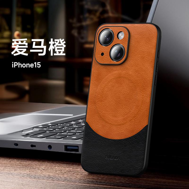 Magnetic Apple 11 Mobile Phone Case Leather Case 11Pro All-inclusive Anti-drop Business Men's Premium 11Promax Protective Case
