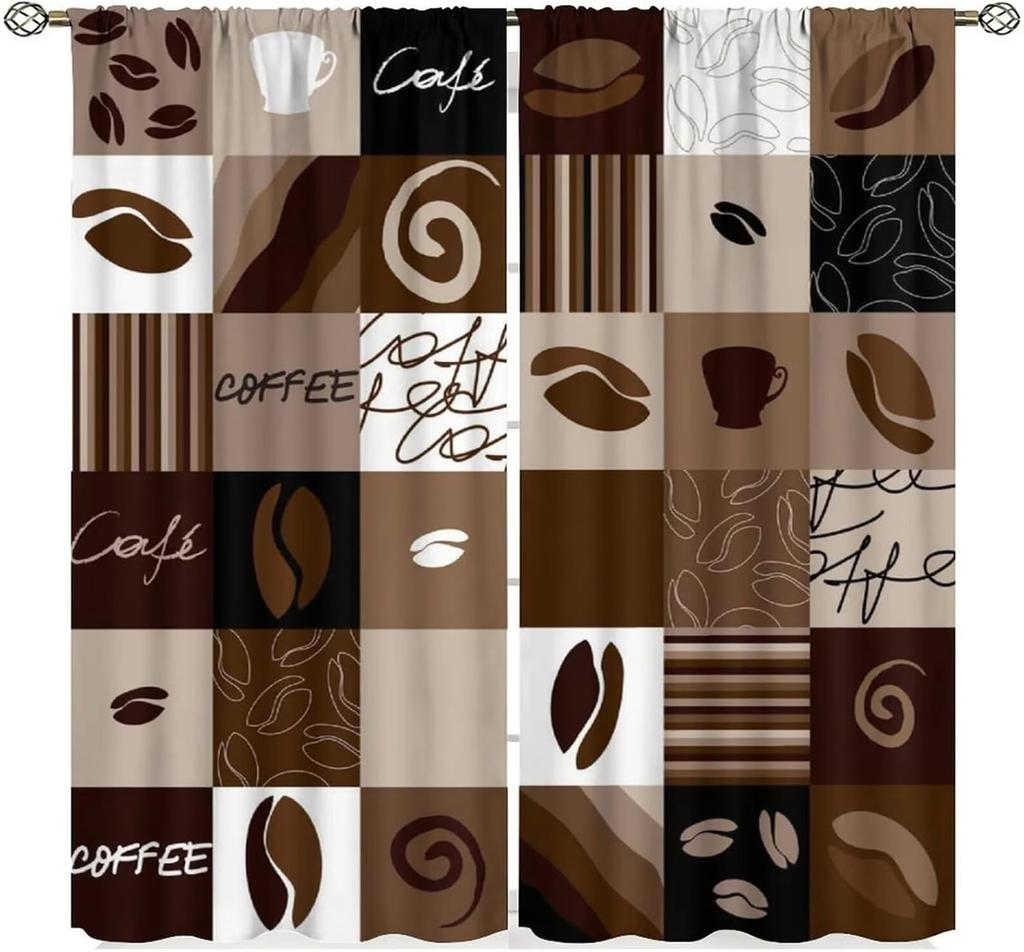 Chef Window Curtains, Fat Funny Cook Theme Curtains For Bedroom & Living Room, Red Black Buffalo Check Plaid Kitchen Drape