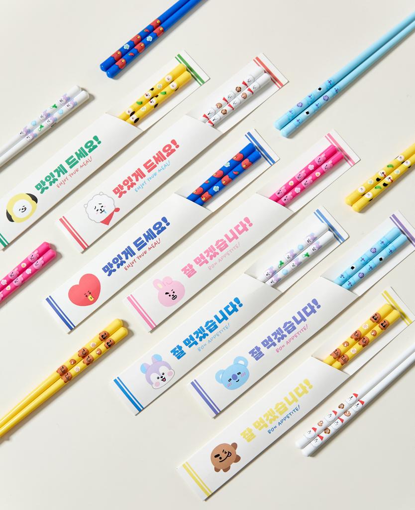 BT21 Souvenir Chopsticks (ONLY KOREA)- 7 Characters (KOYA, RJ, SHOOKY, MANG, CHIMMY, TATA, COOKY) | Official K-Pop Merchandise