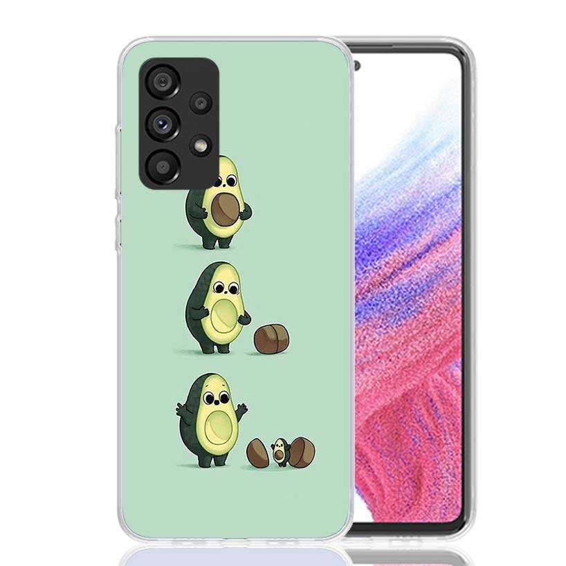 Cartoon Fruit Avocado Phone Case For Samsung Galaxy A13 A14 A15 A16 A53 A54 A55 A56 A33 A34 A35 A36 A23 A24 A25 A26 A05S A04S A1