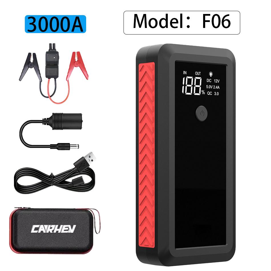 5000A Peak Car Jump Starter for 8.0L Gas/8.0L Diesel Engines - with LCD Display, Dual USB compatible and 12V DC PORT