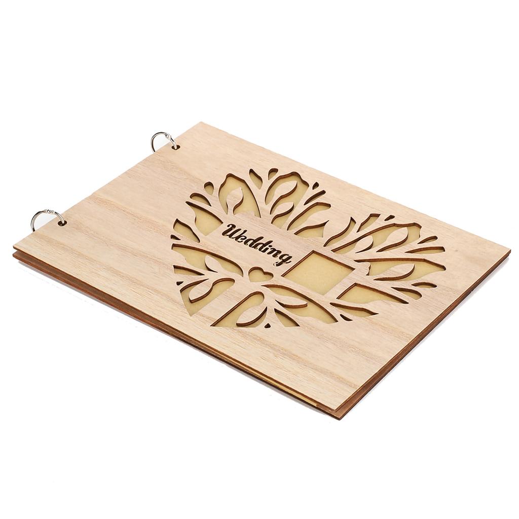 Innovative Wooden Wedding Guest Book Album Craft for Wedding Engagement Decoration
